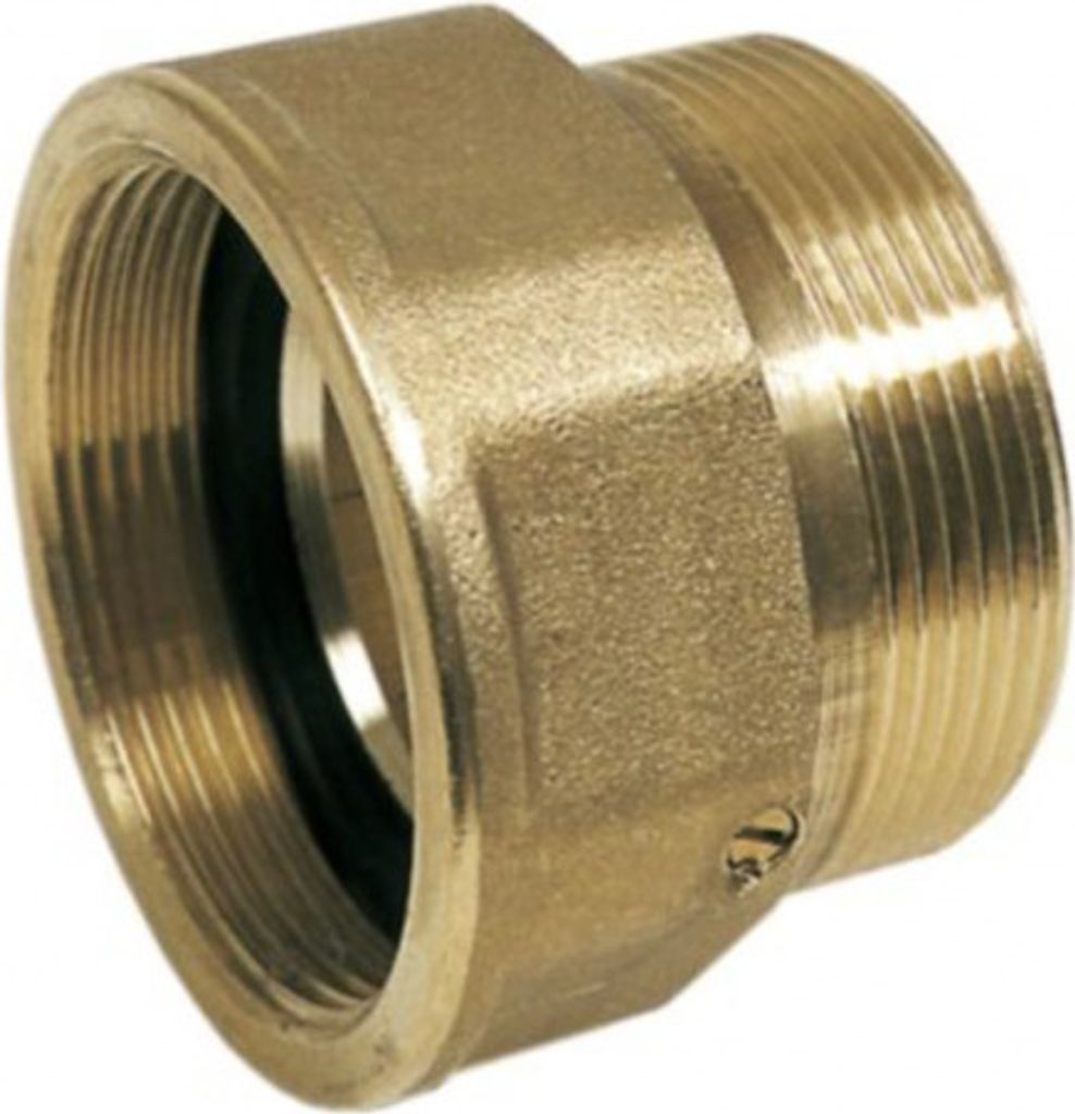 A close-up view of a brass fitting.