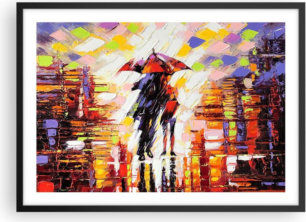 Gerahmtes Poster - Schwarzer Rahmen - gehen liebhaber - 70x50 cm - Wand Bild - Wanddeko - Wandbilder - Kunstposter - Wandposter - Bilderrahmen - Bi...