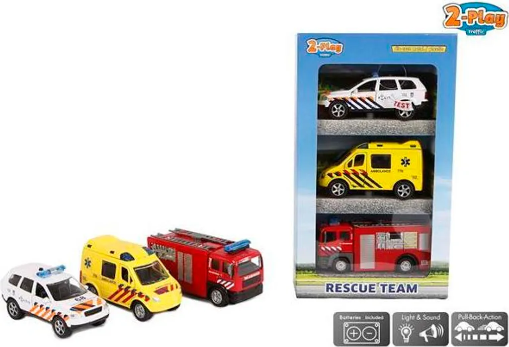 Jouet de Secours pour Circuit Enfant - Véhicule d'Urgence Pull-Back
