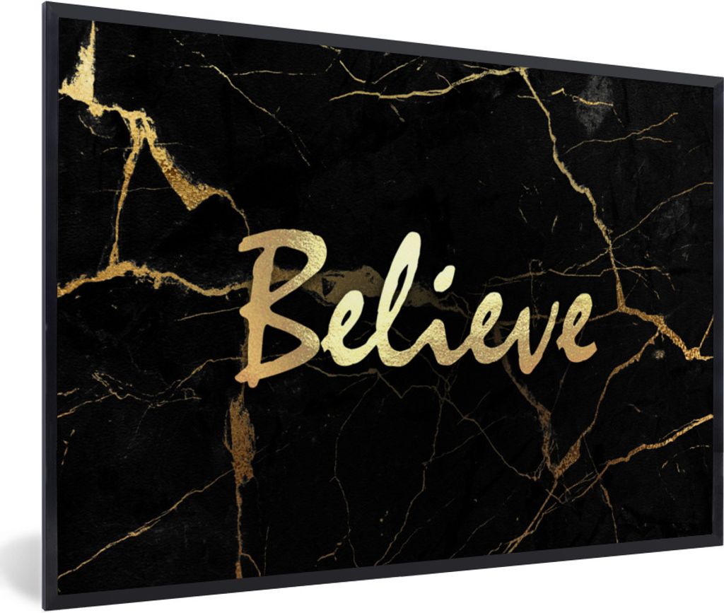 MuchoWow Gerahmtes Poster Zitat - Hoffnung - Gold - Marmor 60x40 cm - Poster mit Schwarzem Bilderrahmen Wandposter Rahmen Foto Bilder - Printing ...