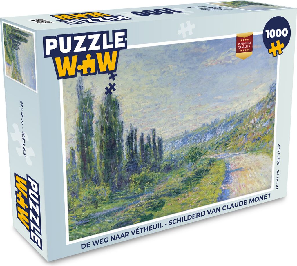 MuchoWow Puzzle 1000 Teile Die Straße nach Vétheuil - Gemälde von Claude Monet - Erwachsene - Rätsel