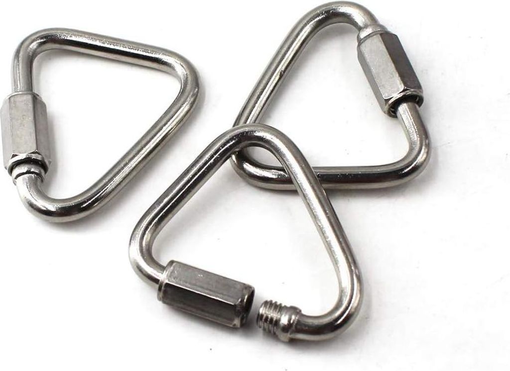 Flomore M8 Delta Quick Link 304 Edelstahl Dreieck Quicklink Kettenverbinder Schraubverschluss Karabiner 3er Pack