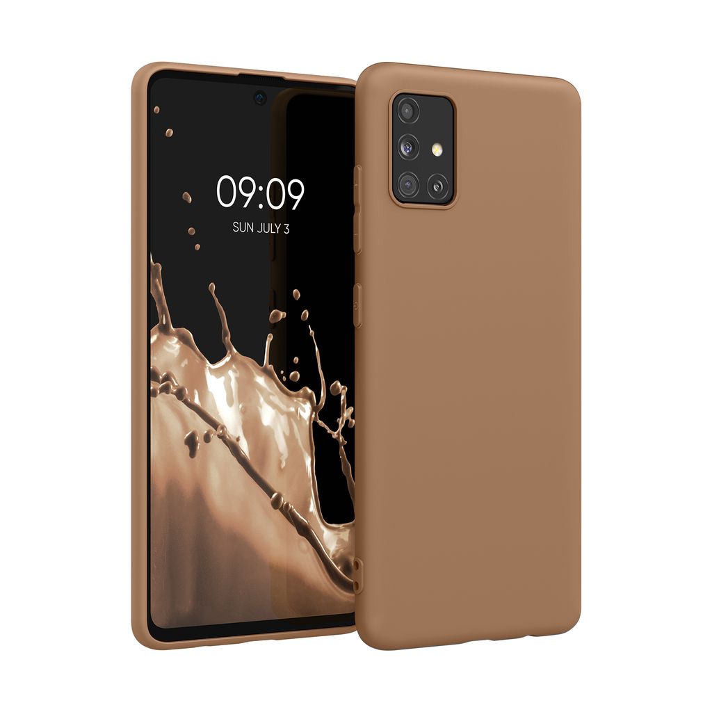 kwmobile Hülle kompatibel mit Samsung Galaxy A51 Hülle - weiches TPU Silikon Case - Cover geeignet für kabelloses Laden - Cappuccino