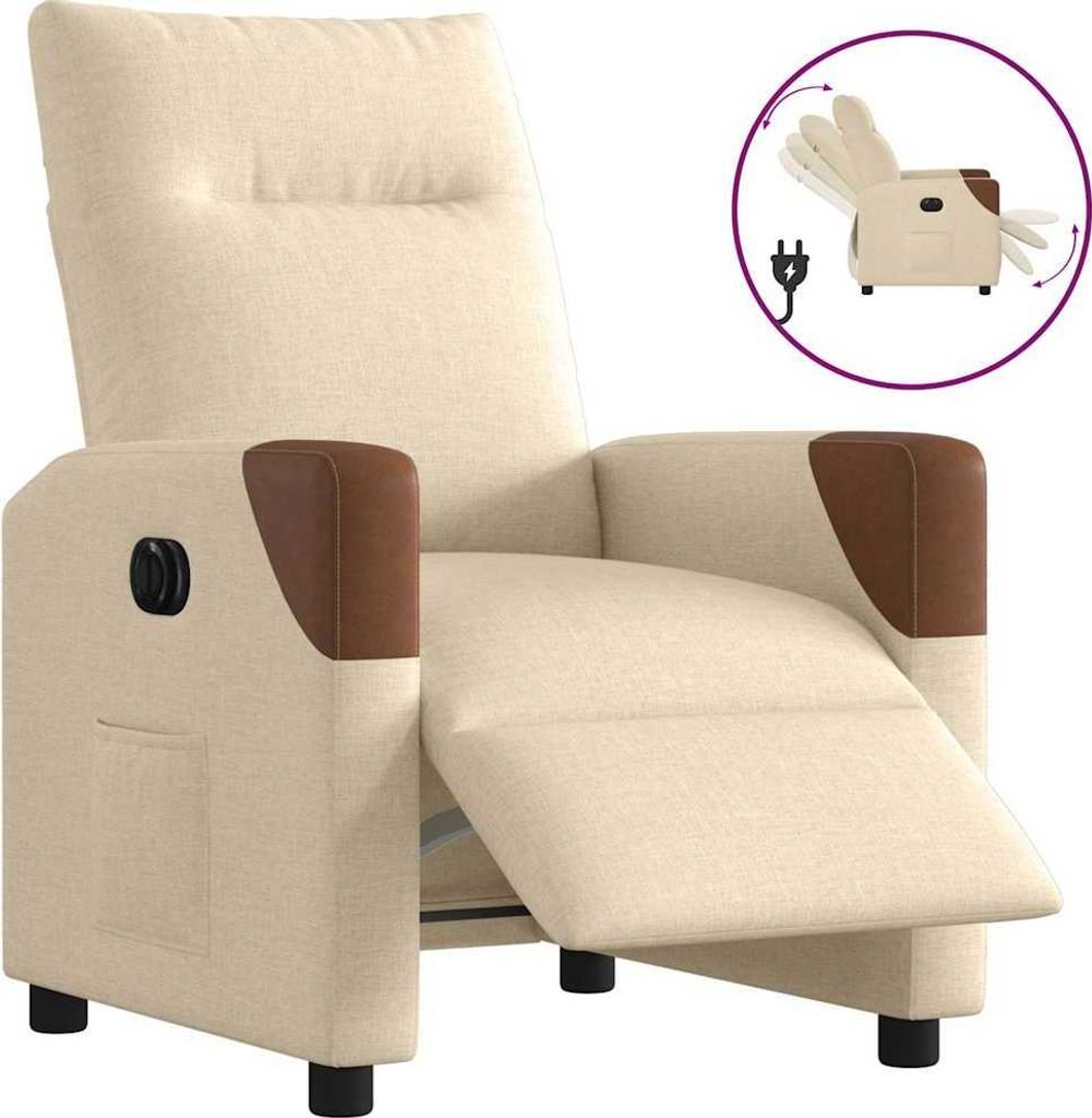 Relaxsessel Elektrisch Creme Stoff