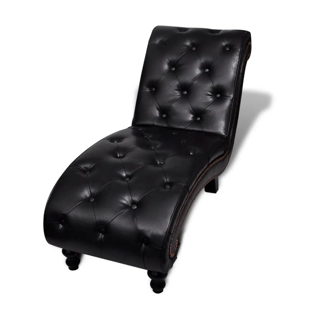Méridienne chaiselongue marron en simili cuir - Divan de salon design