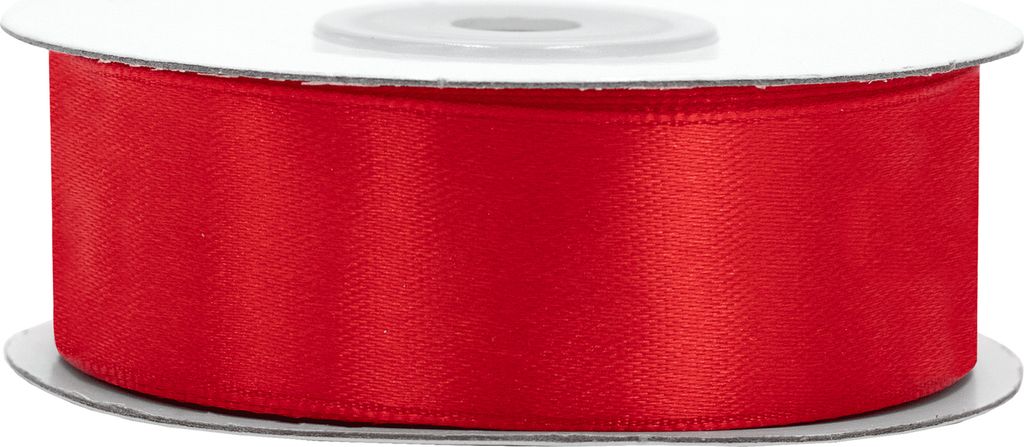Satinband 25mm x 25m Rolle Rot Produktbild 