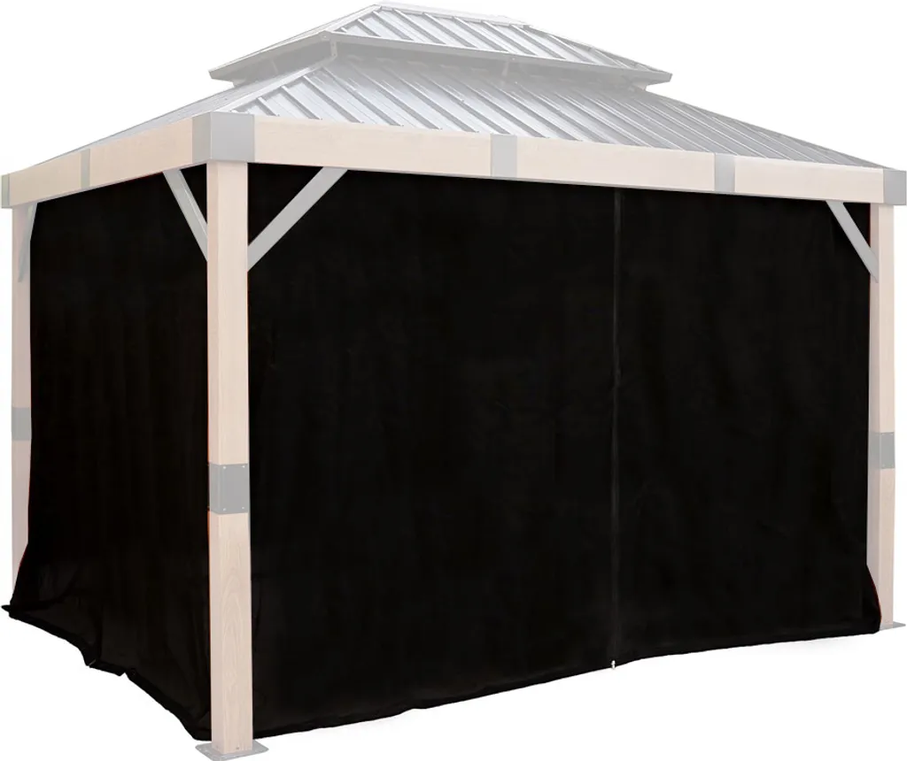 Set de rideaux Sojag Fontana 1012 noir polyester - Protection UV et vent