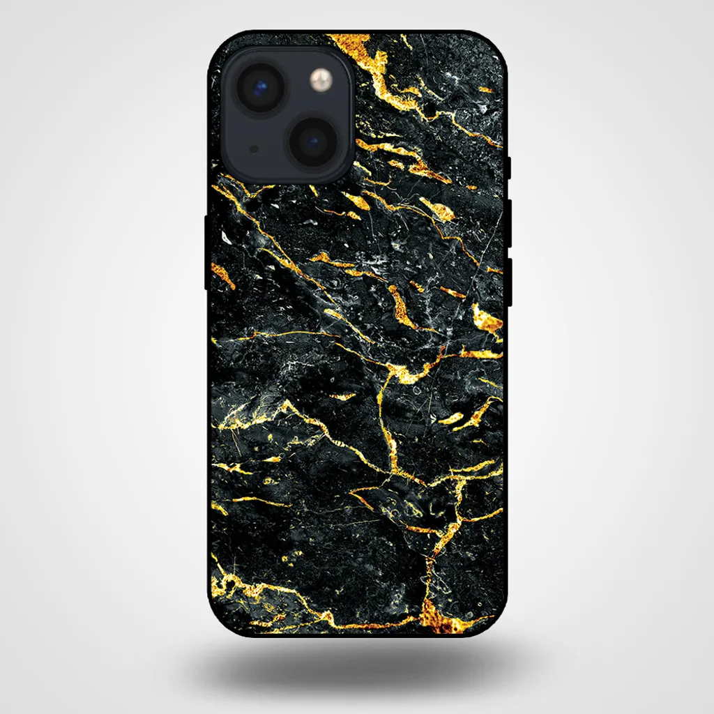 Cover Smartphonica Marmo Oro Nero iPhone 13 Mini | Protezione TPU