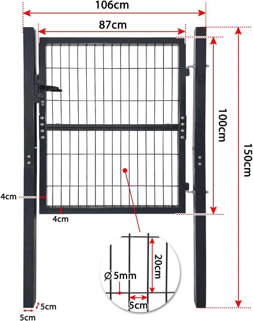 Gecheer Gartentor Aus Stahl - Sicheres Und Stylisches Zauntor Für Garten Und Einfahrt
