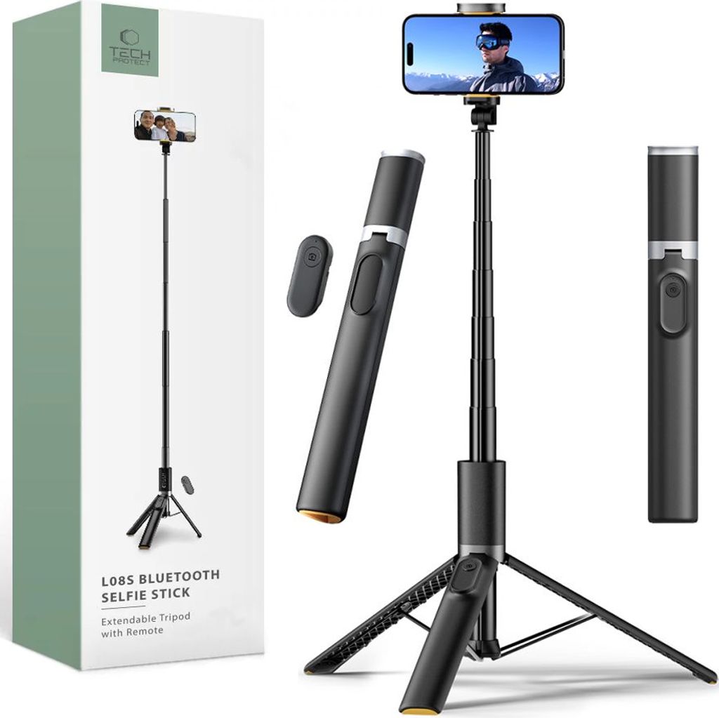 Tech-Protect Selfie Stick Tripod L08S, black Produktbild 