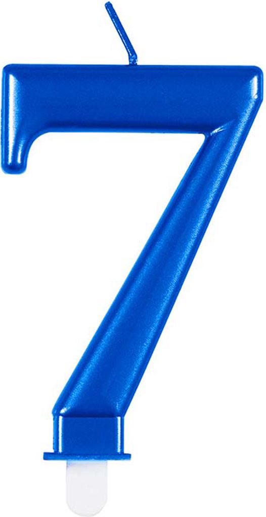 Auswahl Zahlenkerze Blau Metallic Zahl 0-9