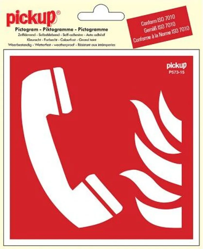 Autocollant Téléphone Alarme pour Sécurité Incendie - Pose Facile 15cm