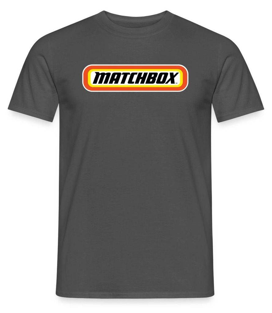 Spreadshirt Matchbox Offizielles Logo Orange, Gelb & Schwarz Männer T-Shirt, M, Anthrazit
