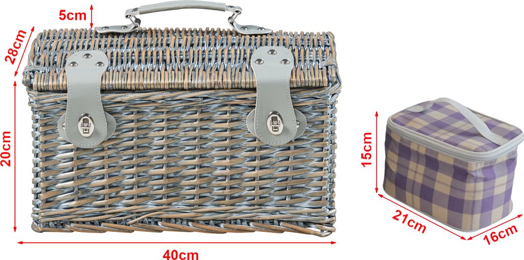 Picknickkorb ‘Folldal’ Komplettsett mit Isoliertasche für 2 Produktbild 7
