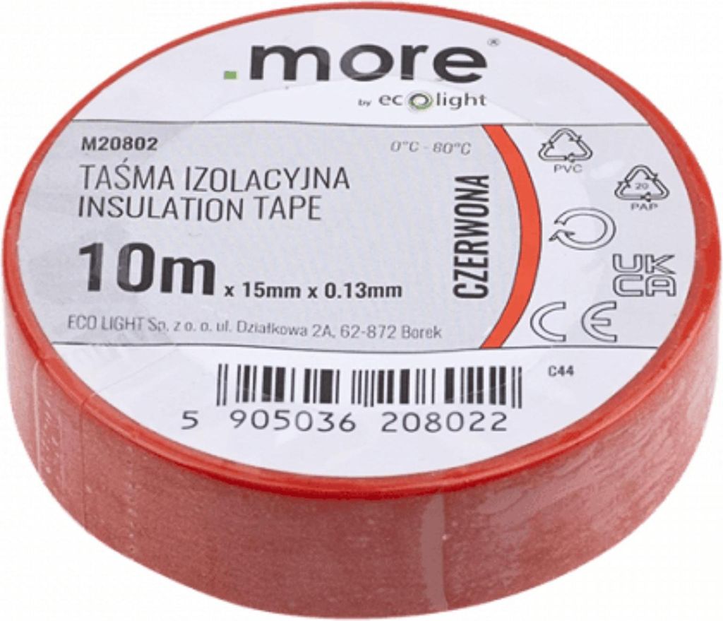 Isolierband 15mm x 0,13mm ROT 10m
