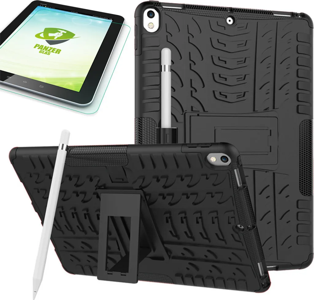 Offerta Kit iPad Pro 10.5: Cover Ibrida Nera Anti-Shock + Vetro 9H
