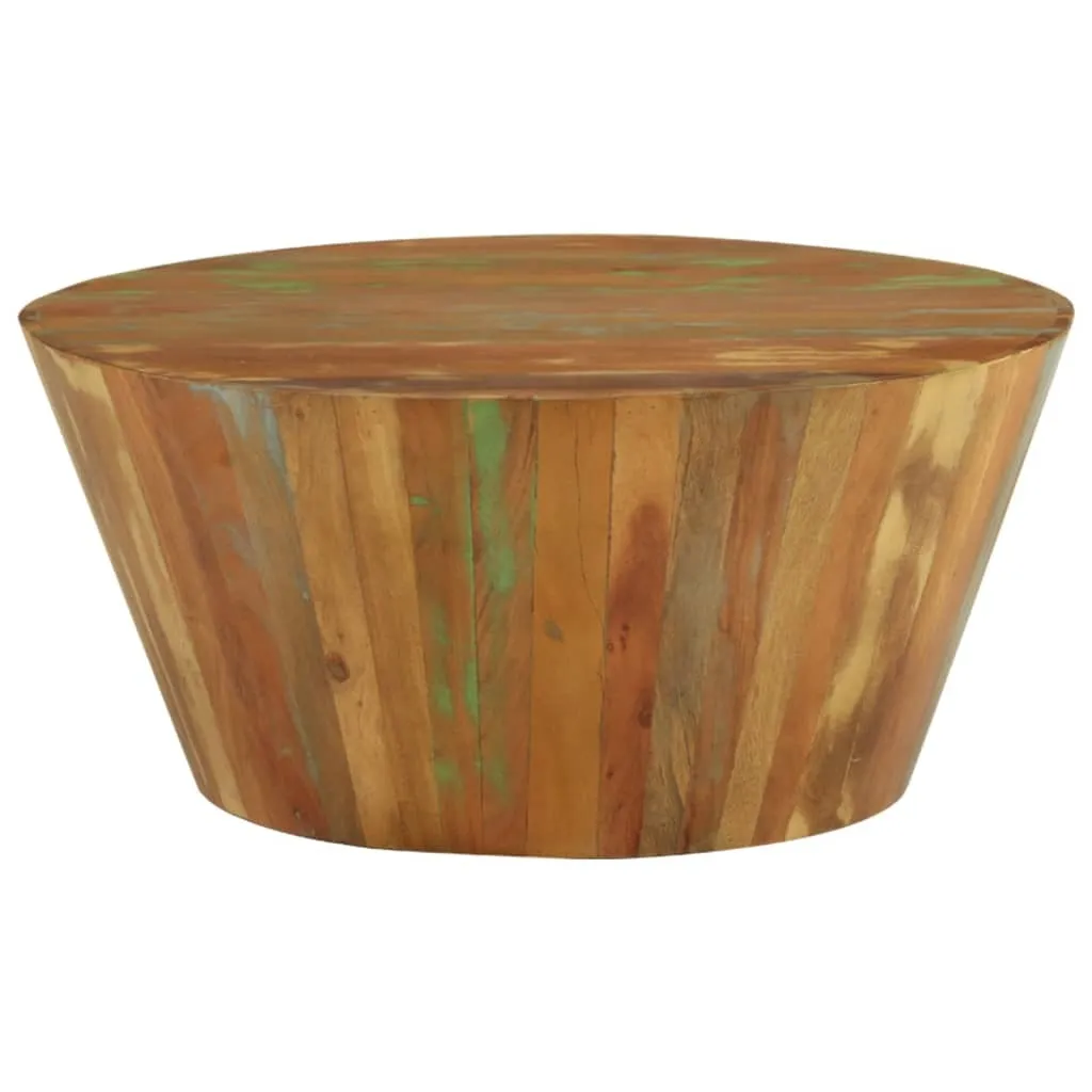 Tavolino Tondo Legno Massiccio Antico 65x31 cm - Mobili Rustici Salotto
