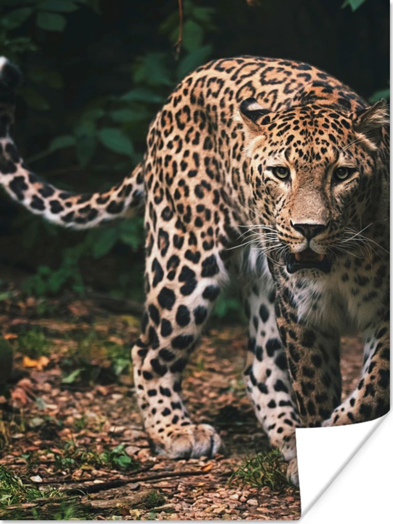 MuchoWow Poster Wildtiere - Leopard - Dschungel - Natur 120x160 cm - Wandbilder