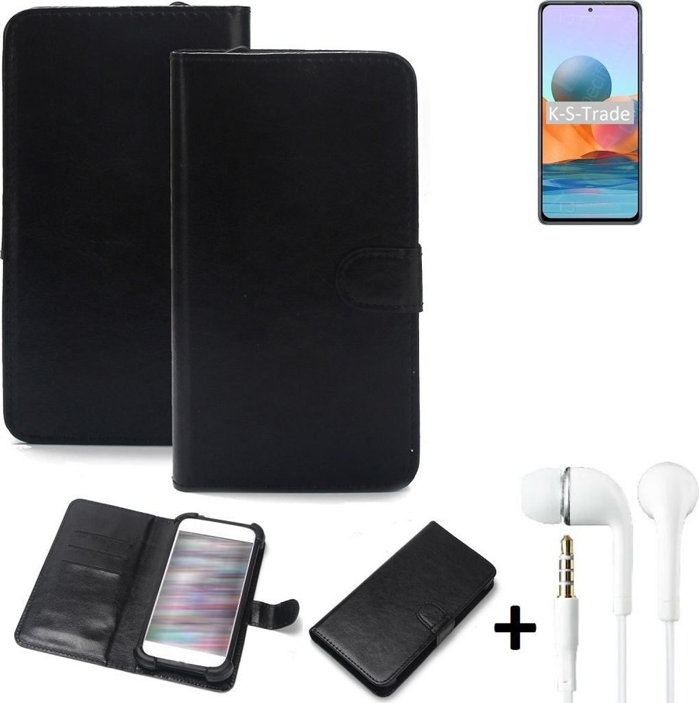 K-S-Trade Wallet Case Handyhülle kompatibel mit Xiaomi Redmi Note 10 Pro India Schutzhülle Flip cover Flipstyle Tasche Hülle Flipcover Slim Bumper