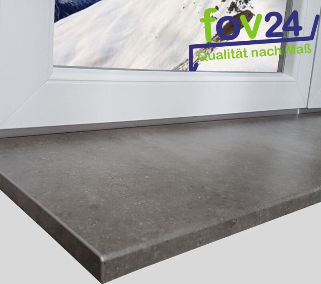 Werzalit Fensterbank Compact S18 Betolit, Perlstruktur Tiefe: 250 mm x Länge: 1600 mm ohne Seitenabschluss