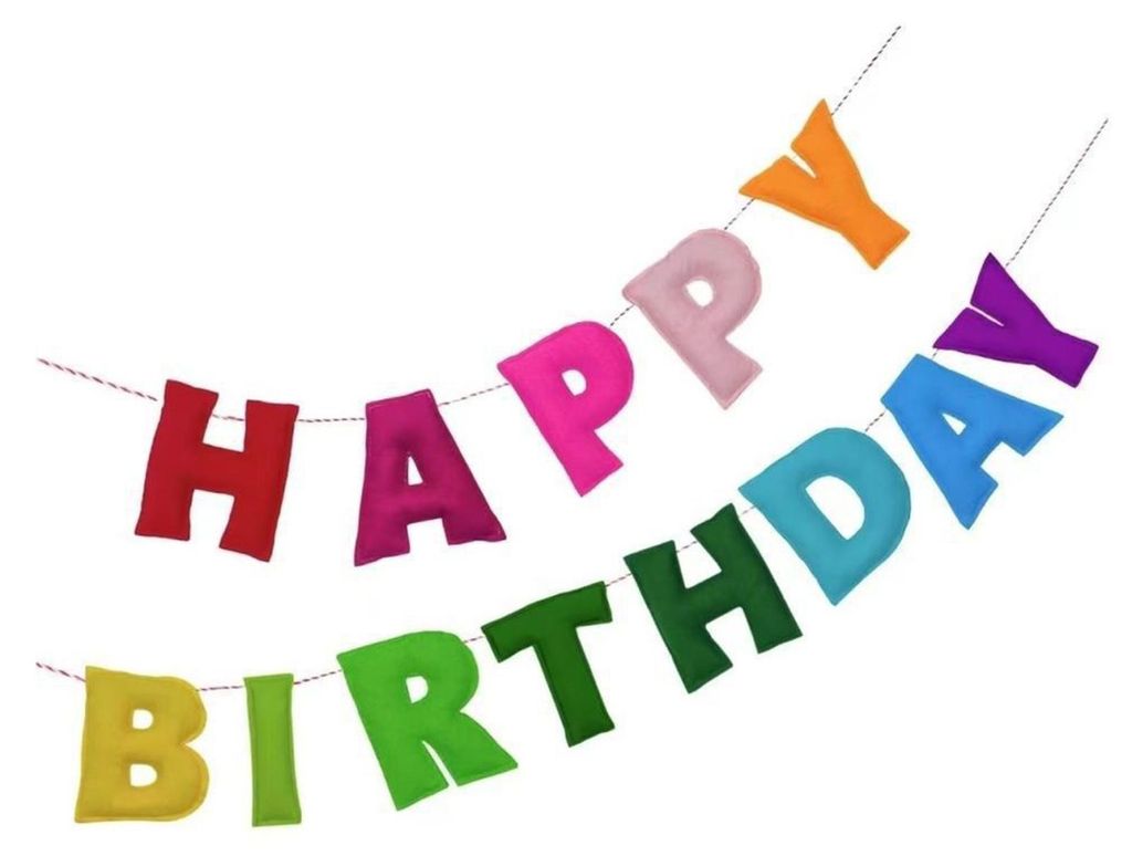 Vorgefertigte Happy Birthday-Girlande aus wiederverwendbarem Filz, bunte Regenbogen-Partydekoration für Kinderzimmer, Foto-Requisite A