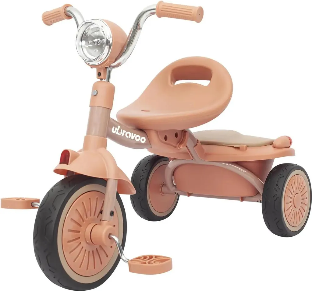 Vélo d'équilibre 3-6 ans rose avec roues PU amorties et feux LED