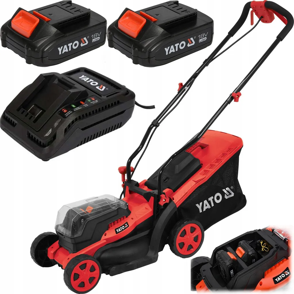 Tondeuse à gazon sans fil 36V avec 2 batteries 2Ah et chargeur inclus