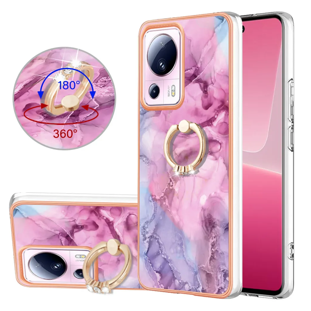 Custodia per Samsung Galaxy A36, Custodia in silicone TPU Bumper con supporto ad anello, protezione per la fotocamera Nero