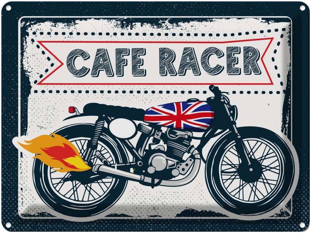 vianmo Blechschild 30x40 cm Motorcycle Cafe Racer Motorrad Produktbild 