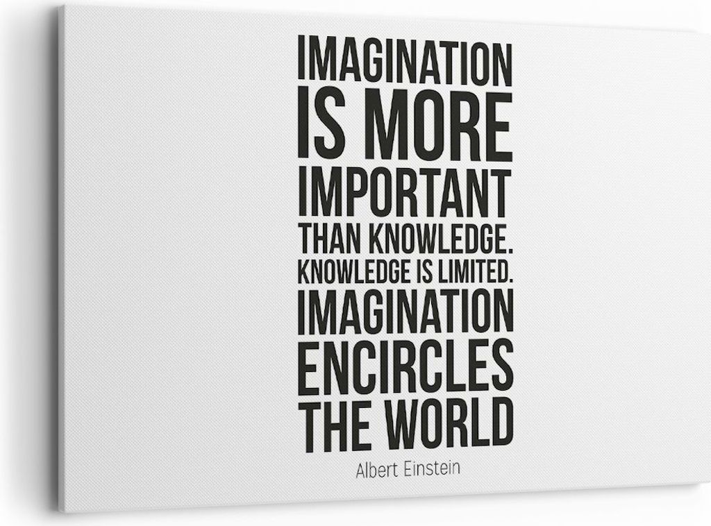 Bild auf Leinwand - Leinwandbild - Einteilig - Einstein Maxim Imagination - 120x80cm - Wand Bild - Wanddeko - Wandbilder - Leinwanddruck - Bilder -...