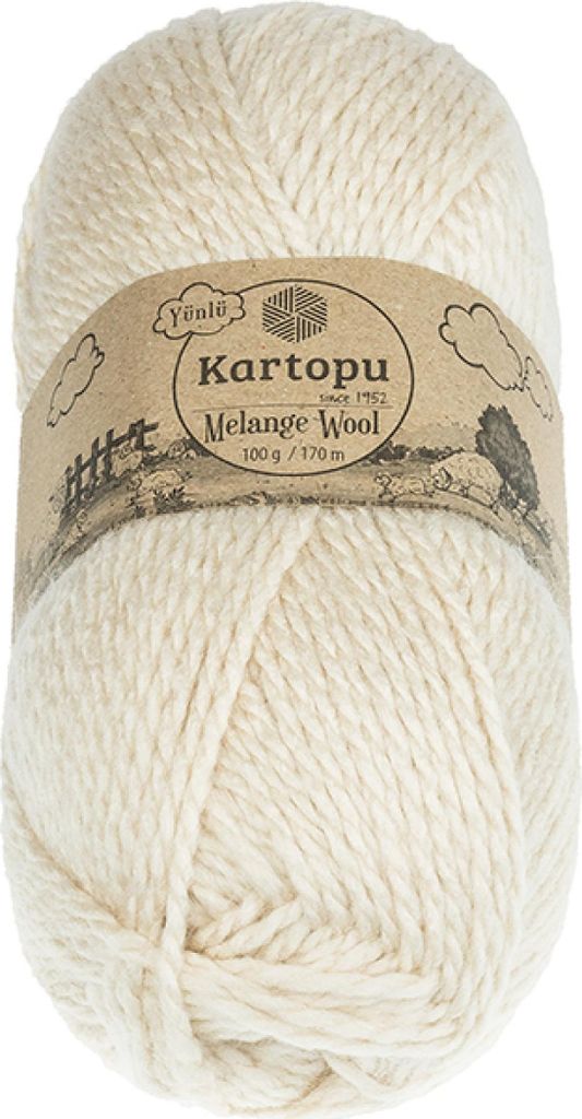 Przędza MELANGE WOOL - 100 g / 170 m - beżowa Zdjęcie produktu 