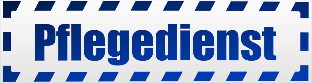 Kiwistar Pflegedienst gestreift Magnetschild Schild magnetisch - 60cm Blau - reflektierend - Magnetfolie für Auto PKW Kfz