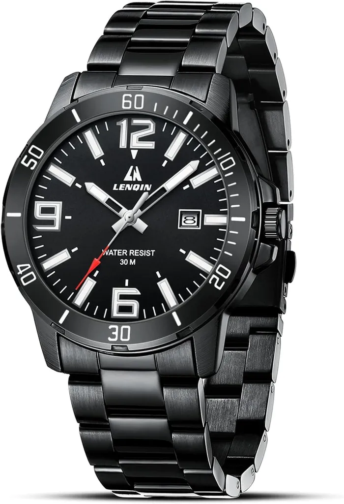 Must-Have Orologio Uomo Acciaio - Lancette Luminose e Stile 3ATM Business - 7