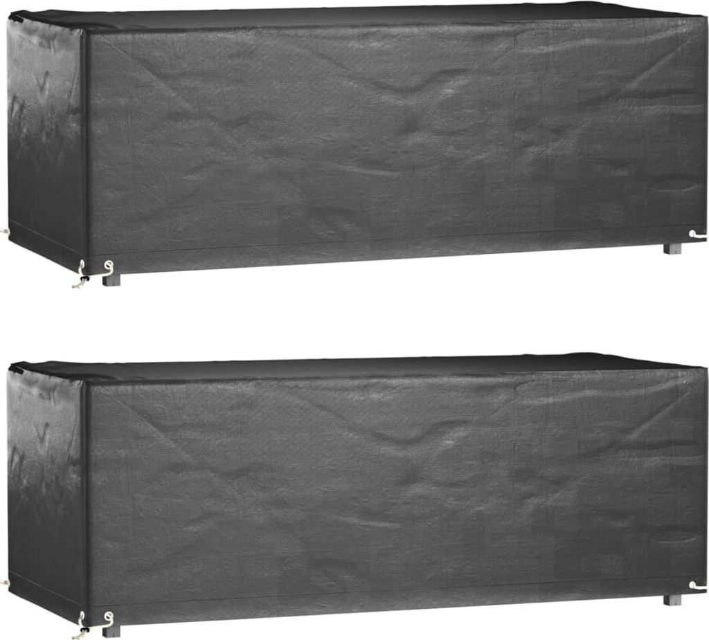 Gartenmöbel-Abdeckungen 2 Stk. 8 Ösen 192x82x65 cm Rechteckig