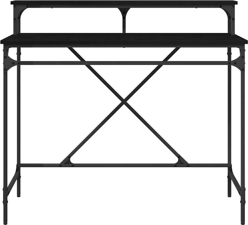 SYFAX™ Scrivania Computer 100x50x90 cm Nero: Legno Multistrato Moderno - 5