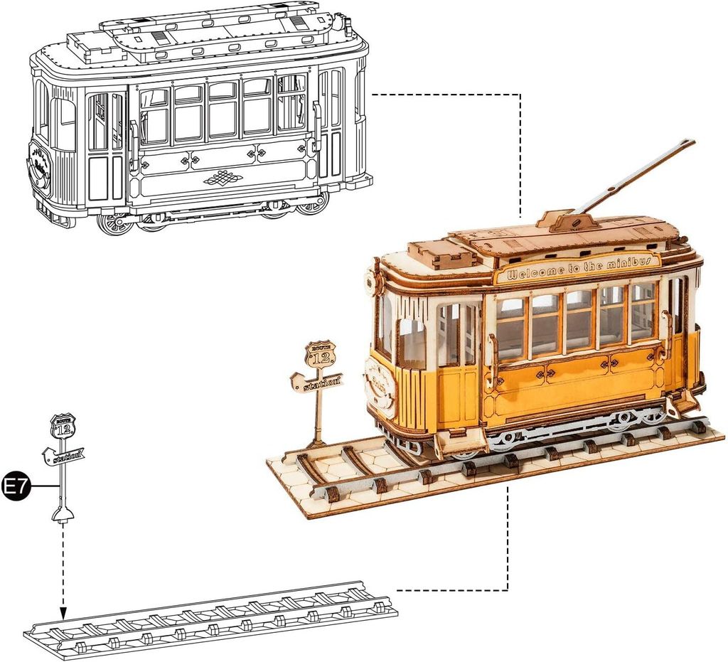 Drevené 3D puzzle s električkou Obrázok produktu 15