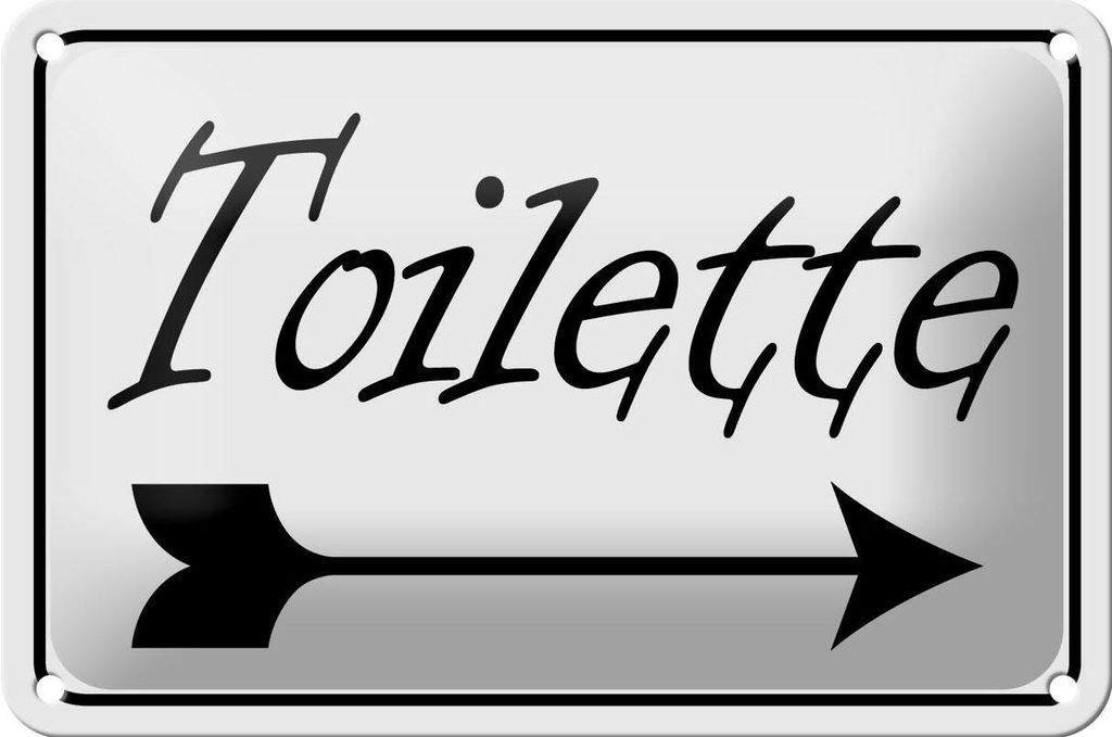 Blechschild Hinweis 18x12cm Toiletten Pfeil rechts