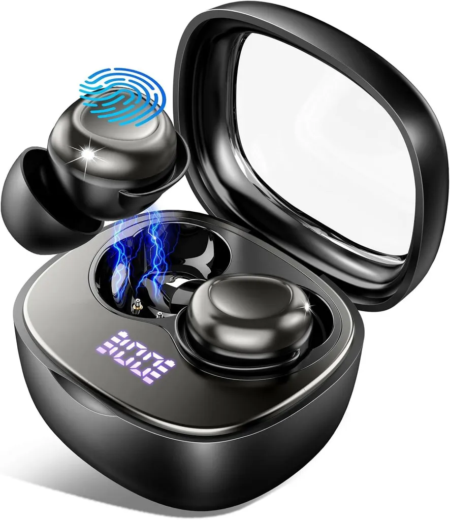 In Ear Mini Kopfhörer Kabellos mit 35 Stunden Akkulaufzeit, Weiche Ohrhörer Schlafen Sleepbuds, Sanfter Klang Bequem Tragen ohne Druckgefühl