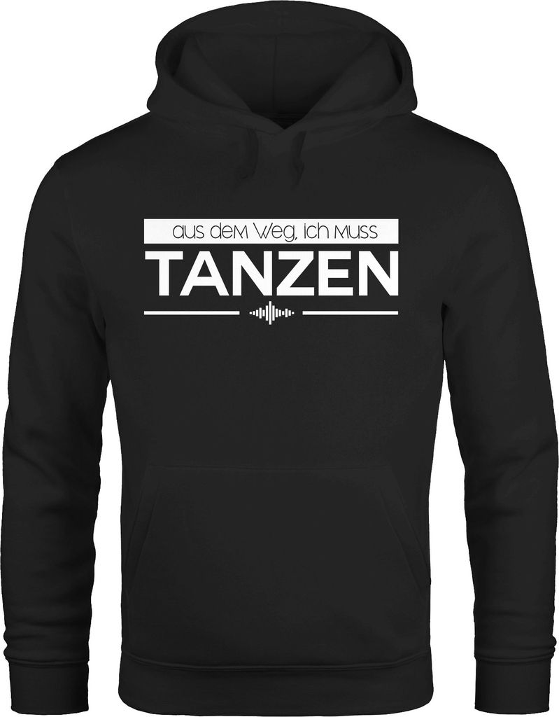 Hoodie Herren" aus dem Weg ich muss tanzen" Party Sweatshirt Kapuzenpullover Moonworks schwarz 4XL
