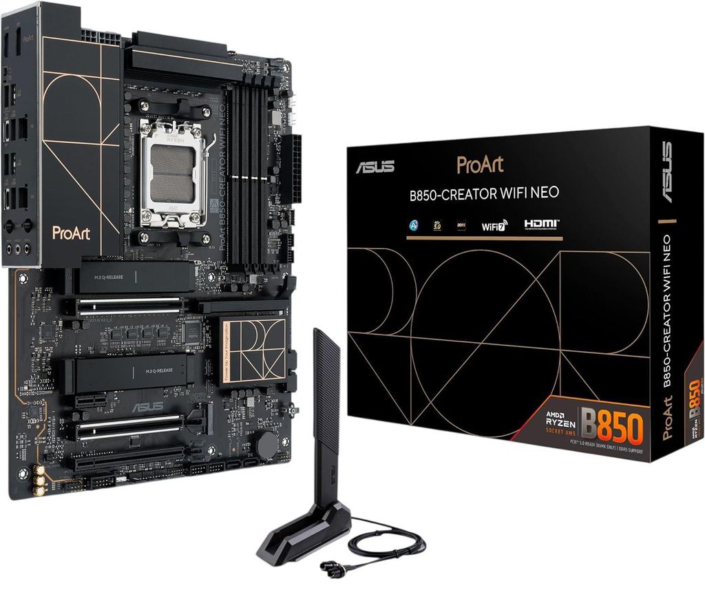 ASUS PROART B850-CREATOR WIFI NEO ATX motherboard 4xDDR5 2xPCIe 5.0 3xM.2 1xHDMI 2xDisplayPort 4xSATA - Mainboard - AMD Sockel AM5 (Ryzen Zen4)
