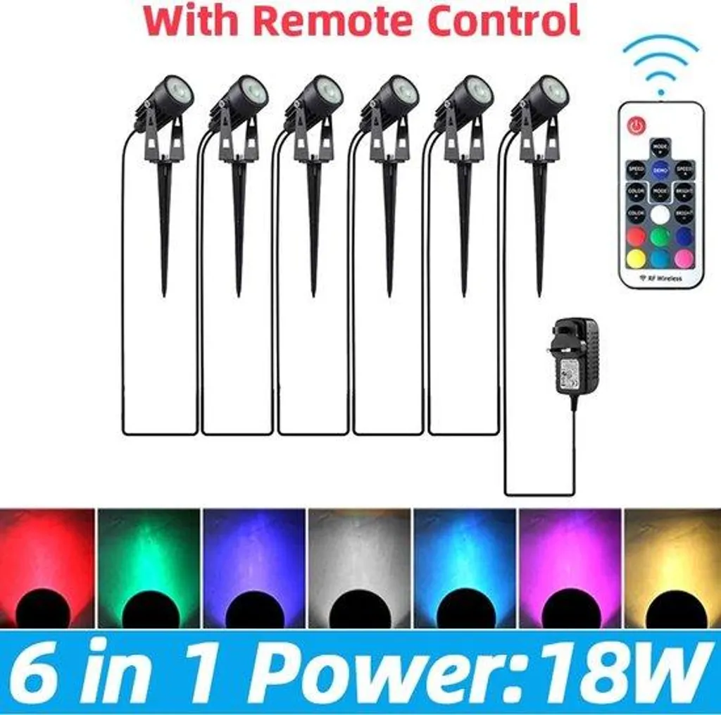 Éclairage de Jardin LED Intelligent Lot de 6 Spots Connectés RGB et Blanc