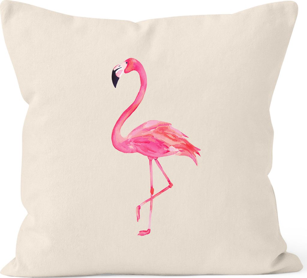 Kissenbezug Flamingo Kissenhülle Dekokissen 40x40 Baumwolle Autiga natur unisize