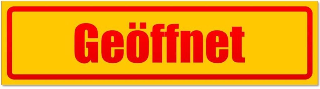 Kiwistar - Autoaufkleber - Rot - 30 x 8 cm - Geöffnet invertiert - Hinweis Aufkleber Sticker für Auto, Kfz, Fahrrad, PKW, LKW