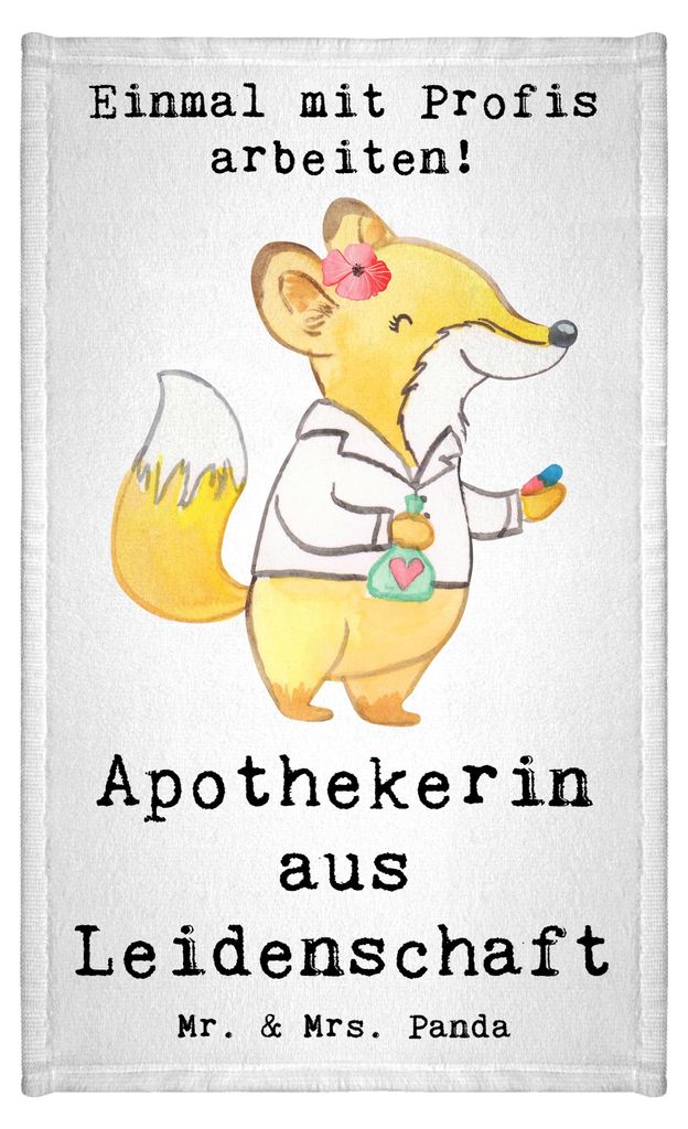 Mr. & Mrs. Panda Handtuch Apothekerin Leidenschaft - Weiß - Produktbild 