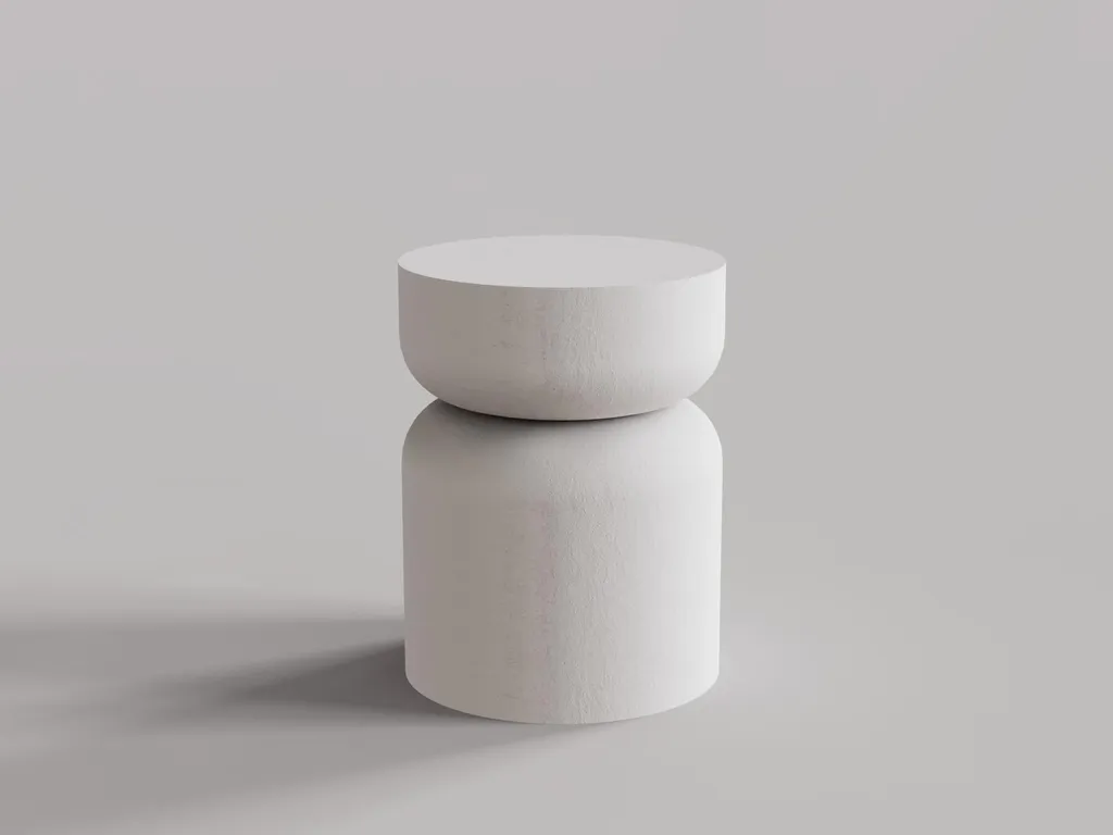 Table d'appoint minimaliste en béton CHRONOS, mobilier robuste et pur