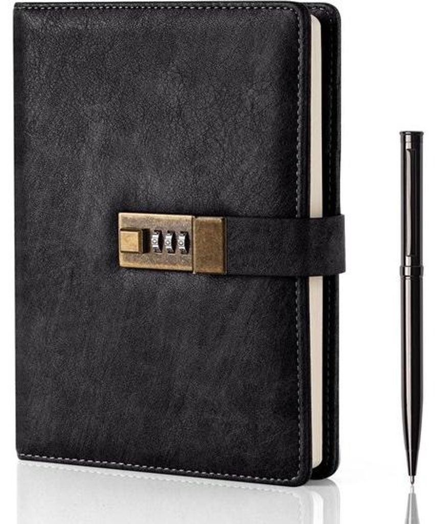 Carnet à fermeture - Format A5 - Cuir - 200 pages - Journal Image du produit 