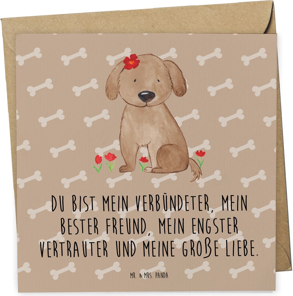 Mr. & Mrs. Panda Glückwunschkarte Hund Dame - Hundeglück - Geschenk, doppelkarte, Liebe, faltkarte, Liebenswert, Sprüche, anlasskarte, Lieb, Gru...
