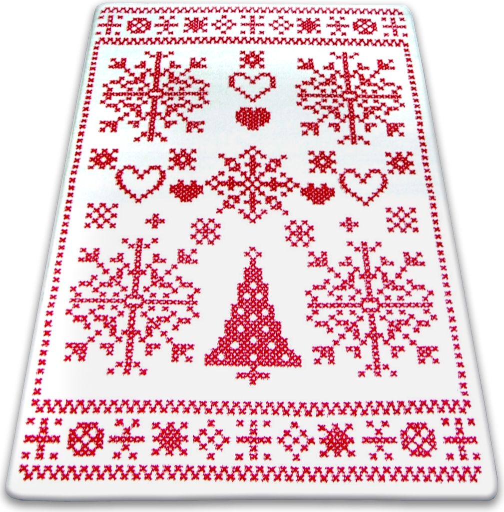 Teppich XMAS - F791 Creme/rot Weiß 100x170 cm