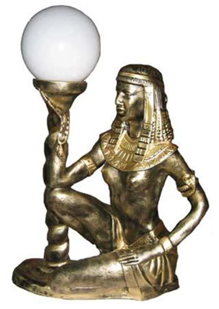 Statue Déco Égypte Cléopâtre 45 cm - Lampe Ambiance pour Salon et Bureau