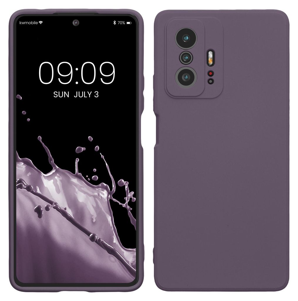 kwmobile Hülle kompatibel mit Xiaomi 11T / 11T Pro Hülle - gummierte TPU Silikon Handyhülle - Schutzhülle für kabelloses Laden - Case in Helle...